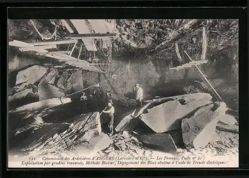 AK Angers, Exploitation par Gradins renversés, Méthode Blavier, Les Fresnais