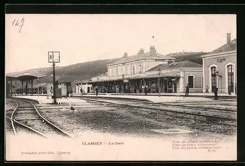 AK Clamecy, La Gare, Bahnhof von der Gleisseite