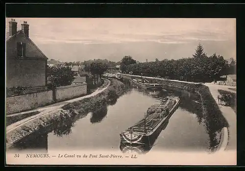 AK Nemours, Le Canal vu du Pont Saint-Pierre, Treideln