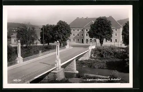 AK Feldbach, Brücke und Bahnhofsgebäude