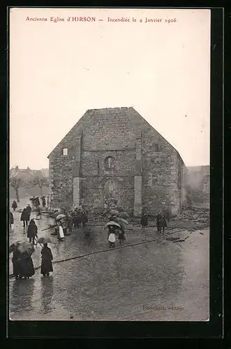 AK Hirson, Ancienne Eglise - Incendièe le 9 Janvier 1906