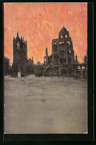 Künstler-AK Fritz Hass: Lyck, die Haupstadt Masurens