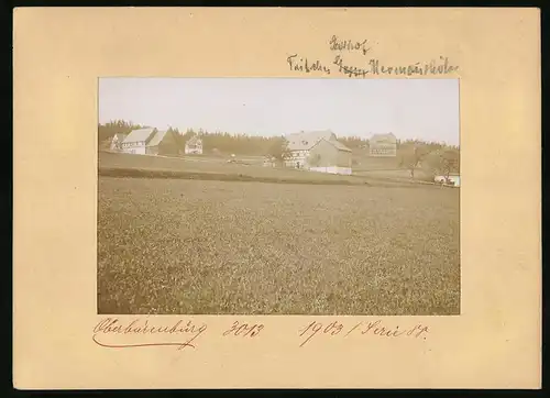 Fotografie Brück & Sohn Meissen, Ansicht Oberbärenburg, Blick auf Fritzsches Gasthof Hermannshöhe