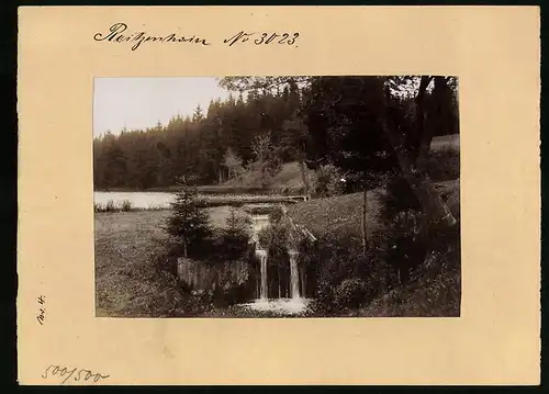 Fotografie Brück & Sohn Meissen, Ansicht Reitzenhain im Erzg., Flossteich mit Bachlauf