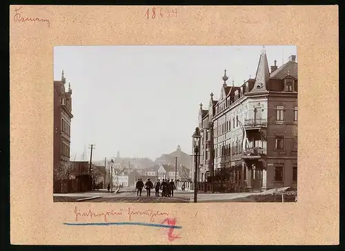 Fotografie Brück & Sohn Meissen, Ansicht Kamenz i. Sa., Blick in die Marchstrasse von der Kasern aus mit Restaurant