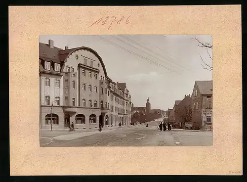 Fotografie Brück & Sohn Meissen, Ansicht Bautzen, Blick in die Käublerstrasse mit Gasthof zum Kronprinzen