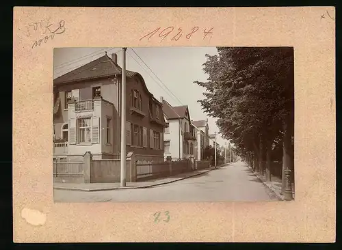 Fotografie Brück & Sohn Meissen, Ansicht Mügeln Bez. Leipzig, Blick in die Lindenstrasse mit Wohnhäusern