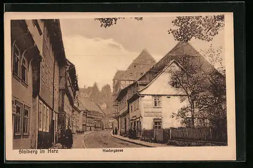 AK Stolberg /Harz, Blick in die Niedergasse