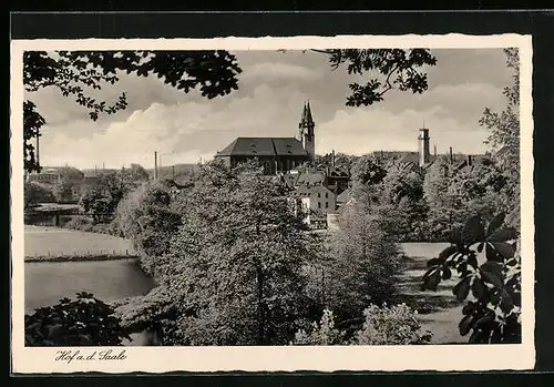 AK Hof /Saale, Blick zur Kirche