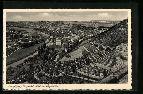 AK Freyburg a. U., Blick auf den Ort und ins Unstruttal