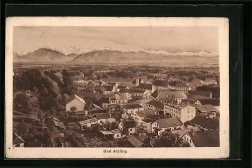 AK Bad Aibling, Teilansicht gegen die Alpen