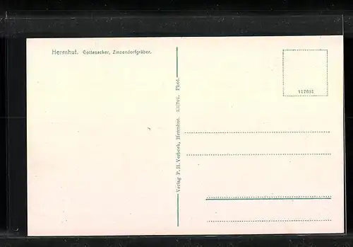 AK Herrnhut, Gottesacker mit Zinzendorfgräbern