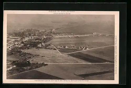 AK Villers-en-Vexin, Vue panoramique de l`Elevage et des Terres du Domaine