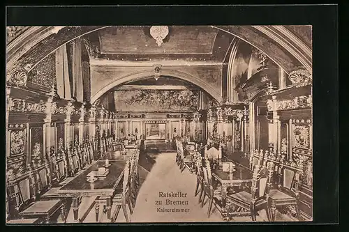 AK Bremen, Kaiserzimmer im Restaurant Ratskeller