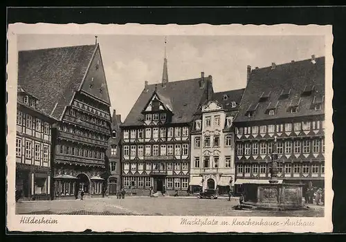AK Hildesheim, Marktplatz mit Knochenhauer-Amthaus