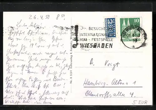 AK Wiesbaden, Passanten in der Wilhelmstrasse