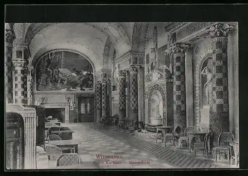 AK Wiesbaden, Neues Kurhaus, Muschelsaal