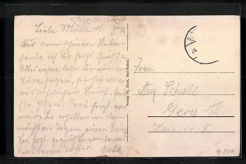 AK Bad Steben, Passanten bei der Tempelquelle