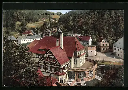 AK Berneck, Kurhaus aus der Vogelschau