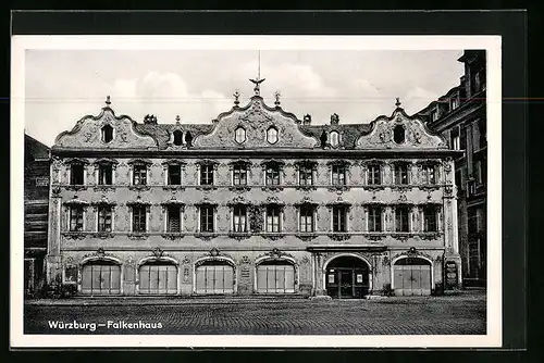 AK Würzburg, Frontalansicht des Falkenhauses