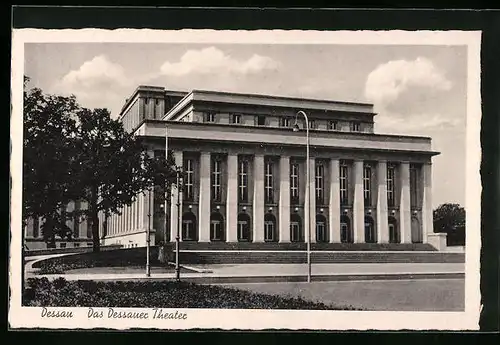 AK Dessau, Blick auf das Dessauer Theater