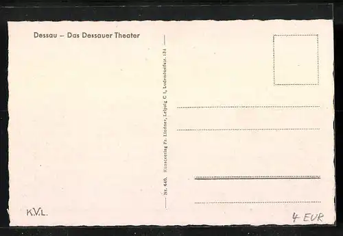 AK Dessau, Blick auf das Dessauer Theater