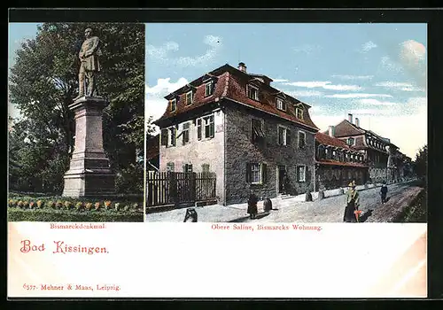 AK Bad Kissingen, Bismarckdenkmal und Bismarcks Wohnung