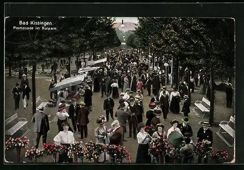 AK Bad Kissingen, Promenade im Kurpark
