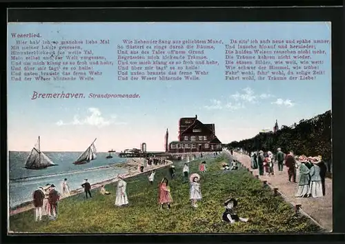 Künstler-AK Bremerhaven, Strandpromenade