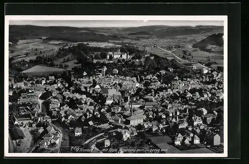 AK Kronach, Fliegeraufnahme der Stadt mit Feste