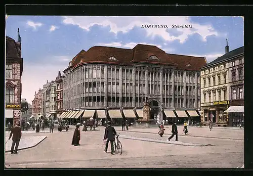AK Dortmund, Steinplatz mit Geschäften
