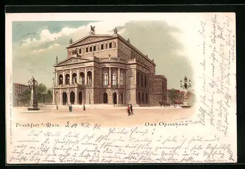 Lithographie Frankfurt a. M., Das Opernhaus