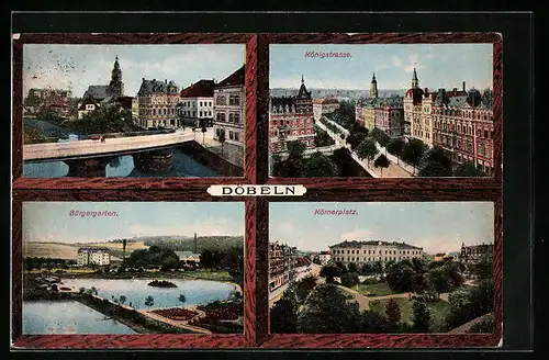 AK Döbeln /Sa., Bürgergarten, Körnerplatz