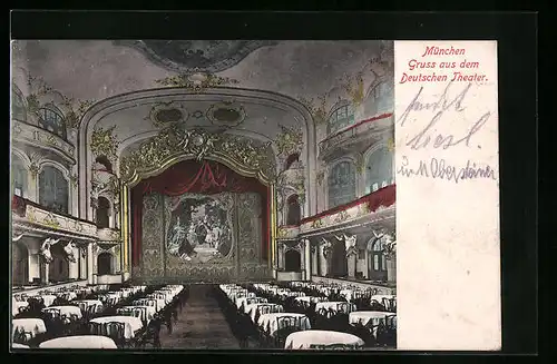 AK München, Deutsches Theater - Bühnenraum