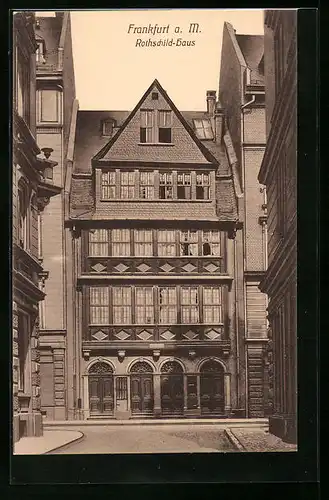 AK Frankfurt a. M., Rothschild-Haus mit Strassenpartie