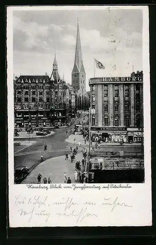 AK Hamburg-Neustadt, Blick vom Jungfernstieg auf die Petrikirche