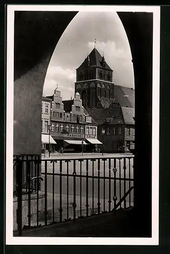 AK Greifswald, Blick auf die Marienkirche
