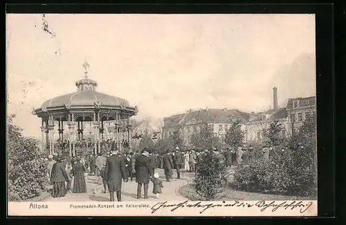 AK Hamburg-Altona, Promenaden-Konzert am Kaiserplatz