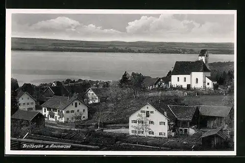 AK Breitbrunn am Ammersee, Ortspartie mit Gemeindekirche