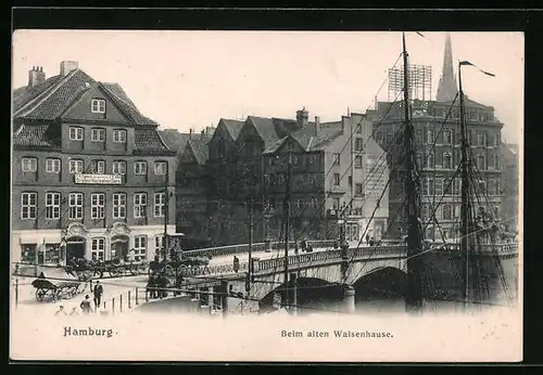 AK Hamburg, Strassenpartie am alten Waisenhaus