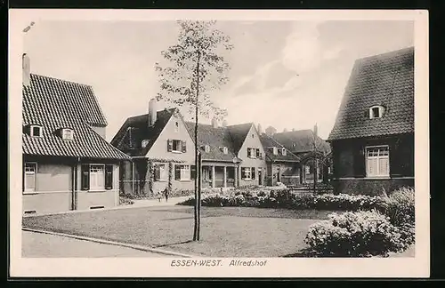 AK Essen-West, Alfredshof mit Park