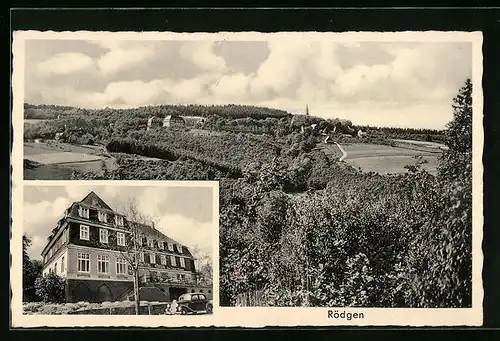 AK Rödgen, Ortsansicht, Berghotel, Bes.: Oskar Stangier