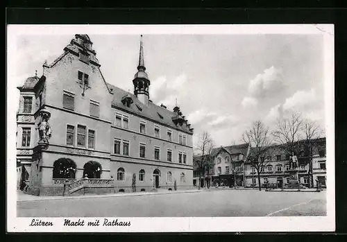 AK Lützen, Markt mit Rathaus