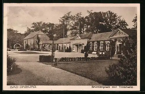 AK Bad Driburg, Brunnenplatz mit Trinkhalle