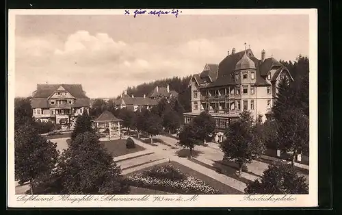 AK Königsfeld i. Schwarzwald, Friedrichsplatz mit Pavillon