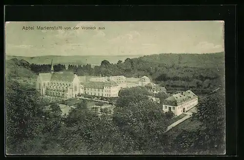 AK Streithausen, Abtei Marienstatt von der Vroneck aus