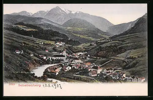 AK Schellenberg, Teilansicht mit Kirche