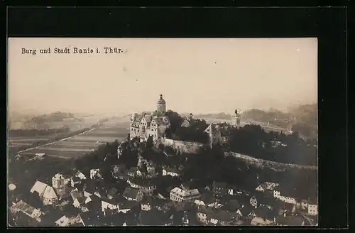 AK Ranis i. Thür., Teilansicht mit Burg
