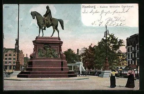 AK Hamburg, Kaiser Wilhelm Denkmal