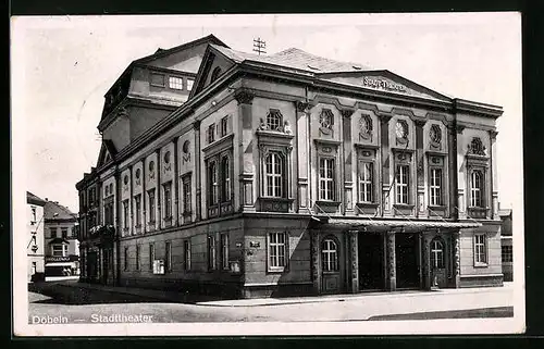 AK Döbeln, Stadttheater mit Geschäft